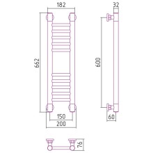 Полотенцесушитель водяной 600х150 черный матовый Сунержа Богема+ 31-0220-6015