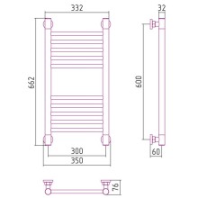 Полотенцесушитель водяной 600х300 черный матовый Сунержа Богема+ 31-0220-6030