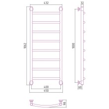 Полотенцесушитель водяной 1000х400 черный матовый Сунержа Галант+ 31-0200-1040