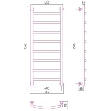 Полотенцесушитель водяной 1000х400 черный матовый Сунержа Галант+ 31-0200-1040