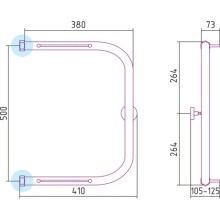 Полотенцесушитель водяной 500х400 Сунержа П-образный +2 полки 00-0004-5040