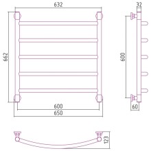 Полотенцесушитель водяной 600х600 белый матовый Сунержа Галант+ 30-0200-6060