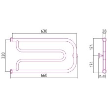 Полотенцесушитель водяной 320х650 золотой матовый Сунержа Гусли 032-0009-3265