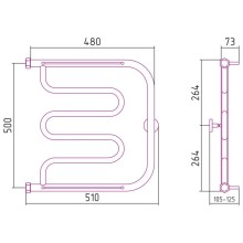 Полотенцесушитель водяной 500х500 белый глянец Сунержа Лира 2 полки 12-0012-5050