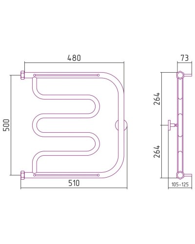 Полотенцесушитель водяной 500х500 золотой Сунержа Лира 2 полки 03-0012-5050