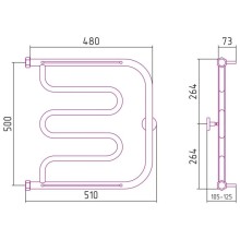Полотенцесушитель водяной 500х500 шампань Сунержа Лира 2 полки 020-0012-5050