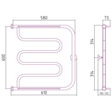 Полотенцесушитель водяной 600х600 золотой Сунержа Лира 2 полки 03-0012-6060