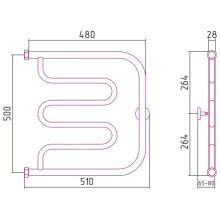 Полотенцесушитель водяной 500х500 белый глянец Сунержа Лира 12-0011-5050