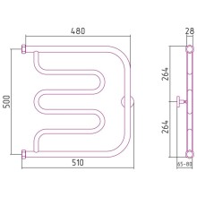 Полотенцесушитель водяной 500х500 золотой матовый Сунержа Лира 032-0011-5050