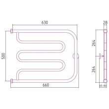 Полотенцесушитель водяной 500х650 шампань матовая Сунержа Лира 022-0011-5065