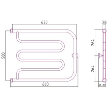 Полотенцесушитель водяной 500х650 шампань Сунержа Лира 020-0011-5065