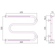 Полотенцесушитель водяной 500х650 белый глянец Сунержа М-образный 2 полки 12-0008-5065