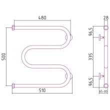 Полотенцесушитель водяной 500х500 золотой матовый Сунержа М-образный 032-0007-5050