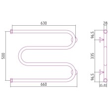 Полотенцесушитель водяной 500х650 шампань Сунержа М-образный 020-0007-5065