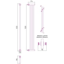 Полотенцесушитель водяной 1200х195 золотой матовый Сунержа Хорда 032-0124-1200