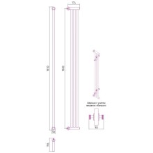 Полотенцесушитель водяной 1800х195 темный титан муар Сунержа Хорда 15-0124-1800