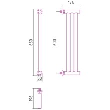 Полотенцесушитель водяной 600х195 белый матовый Сунержа Хорда 30-0124-0600
