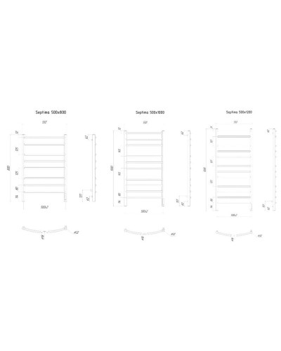 Полотенцесушитель электрический 1200х532 ТЭН слева Ravak Septima X04000083727