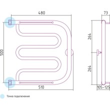 Полотенцесушитель водяной 500х500 Сунержа Лира +2 полки 00-0012-5050