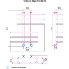 Полотенцесушитель водяной 800x900 подключение диагональное/нижнее Сунержа Фурор 00-0108-8090