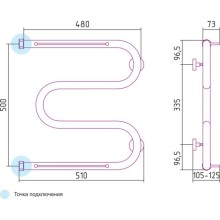 Полотенцесушитель водяной 500х500 Сунержа М-образный +2 полки 00-0008-5050