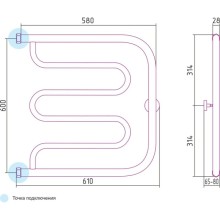 Полотенцесушитель водяной 600х600 Сунержа Лира 00-0011-6060