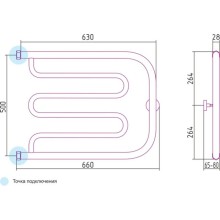 Полотенцесушитель водяной 500х650 Сунержа Лира 00-0011-5065