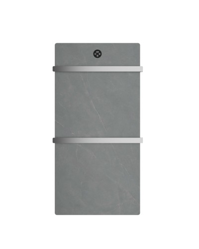 Полотенцесушитель электрический с греющей плитой Серый мрамор WONZON & WOGHAND, Брашированный никель (WW-A502-BR)