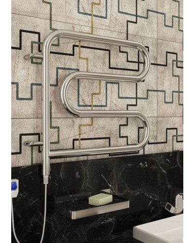 Электрический полотенцесушитель Terminus F-образный 600x600 4620768883897 поворотный Хром