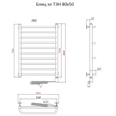 Электрический полотенцесушитель Тругор Блиц элТЭН 80x50 Хром