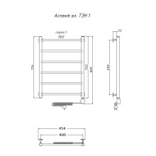 Электрический полотенцесушитель Тругор Аспект 1 элТЭН 80x40 Хром