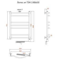 Электрический полотенцесушитель Тругор Лотос 3 элТЭН 80x50 Хром