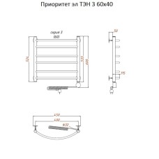 Электрический полотенцесушитель Тругор Приоритет 3 элТЭН 60x40 Хром