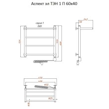 Электрический полотенцесушитель Тругор Аспект 1 элТЭН 60x40 с полкой Хром