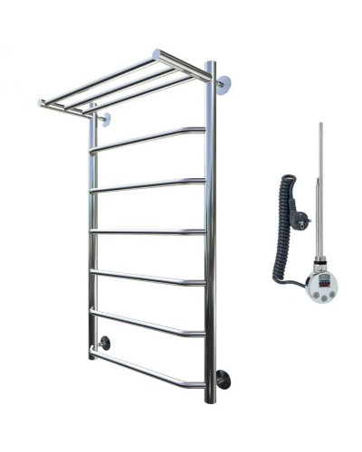 Электрический полотенцесушитель Тругор Браво 1 элТЭН 100x40 с полкой Хром