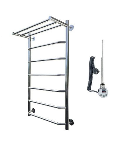 Электрический полотенцесушитель Тругор Браво 1 элТЭН 100x50 с полкой Хром
