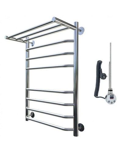 Электрический полотенцесушитель Тругор Браво 2 элТЭН 80x50 с полкой Хром