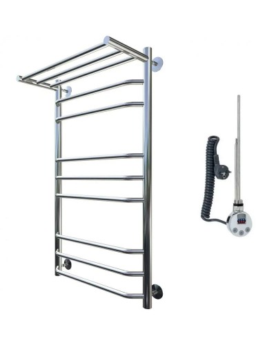 Электрический полотенцесушитель Тругор Браво 3 элТЭН 100x60 с полкой Хром