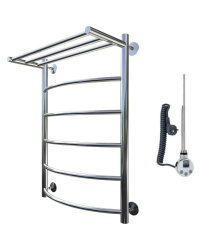 Электрический полотенцесушитель Тругор Приоритет 1 элТЭН 80x40 с полкой Хром