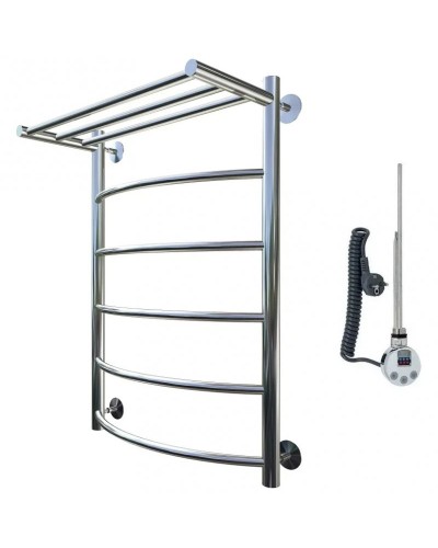 Электрический полотенцесушитель Тругор Приоритет 1 элТЭН 80x50 с полкой Хром