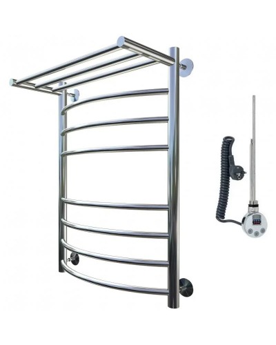 Электрический полотенцесушитель Тругор Приоритет 2 элТЭН 80x40 с полкой Хром