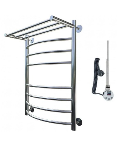 Электрический полотенцесушитель Тругор Приоритет 2 элТЭН 80x50 с полкой Хром