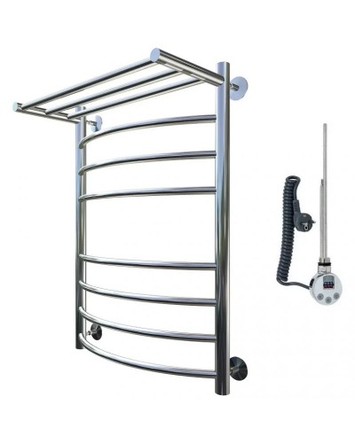 Электрический полотенцесушитель Тругор Приоритет 2 элТЭН 80x60 с полкой Хром