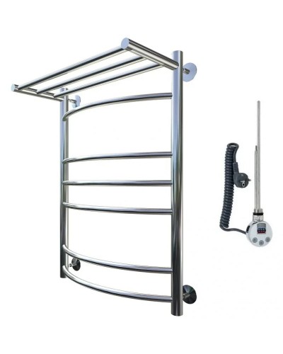 Электрический полотенцесушитель Тругор Приоритет 3 элТЭН 80x40 с полкой Хром