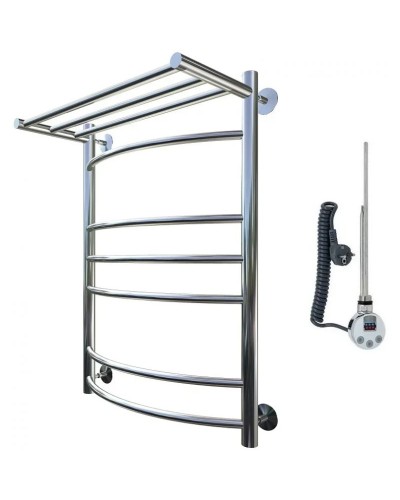 Электрический полотенцесушитель Тругор Приоритет 3 элТЭН 80x60 с полкой Хром
