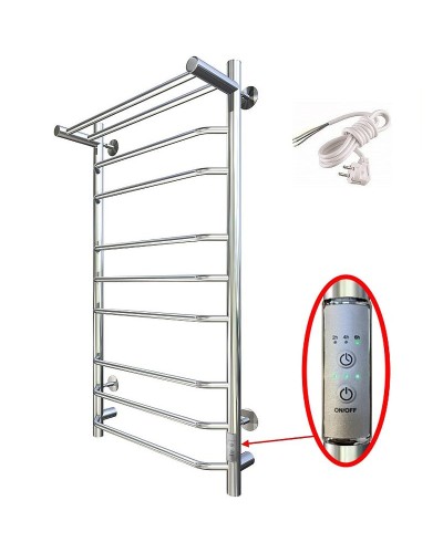 Электрический полотенцесушитель Тругор Браво Пэк СП 3 П 100x50 с полкой Хром