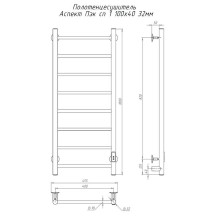 Электрический полотенцесушитель Тругор Аспект Пэк СП 1 100x40 Хром