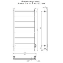 Электрический полотенцесушитель Тругор Аспект Пэк СП 1 100x50 Хром