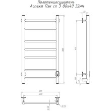 Электрический полотенцесушитель Тругор Аспект Пэк СП 3 80x50 Хром