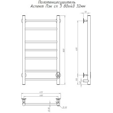 Электрический полотенцесушитель Тругор Аспект Пэк СП 3 80x50 Хром